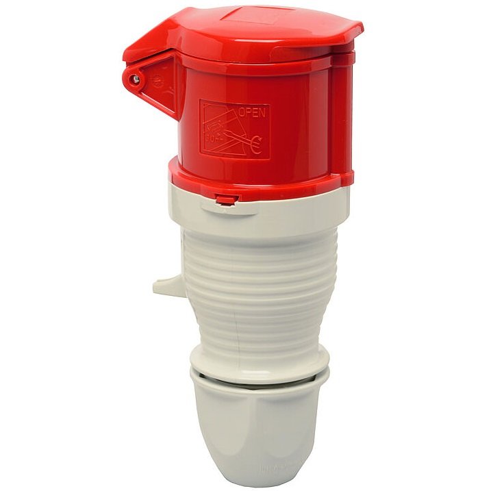 Фото Розетка на кабель СЕЕ-тип 4 пол.х32А, 400V, IP44, з сальником